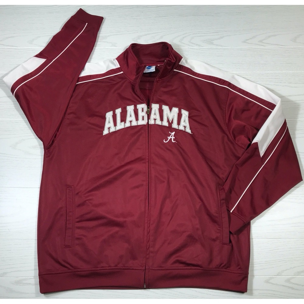 Vintage NCAA University Of Alabama Jacket Men L Red Full Zip Track Pockets Y2K
